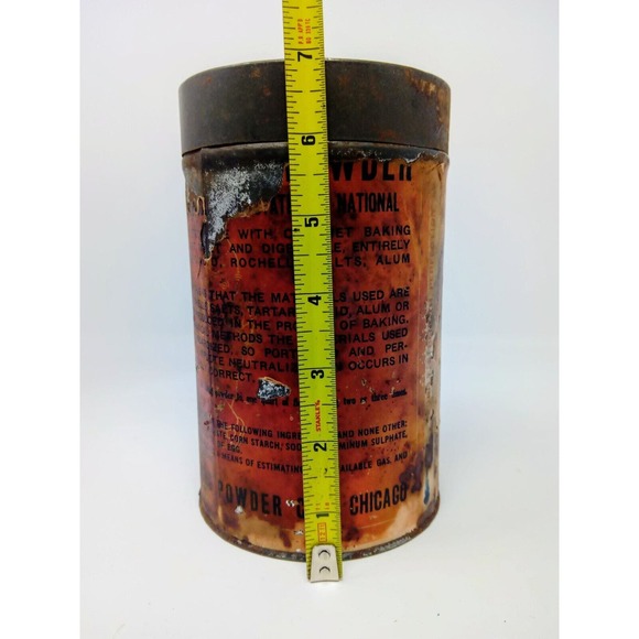 Antique 1912 Paris Calumet Baking Powder Tin Paper Label Advertising Indian Can - Picture 8 of 9